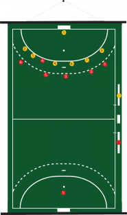 74 x 100 cm - Oprolbaar magnetisch coachbord handbal